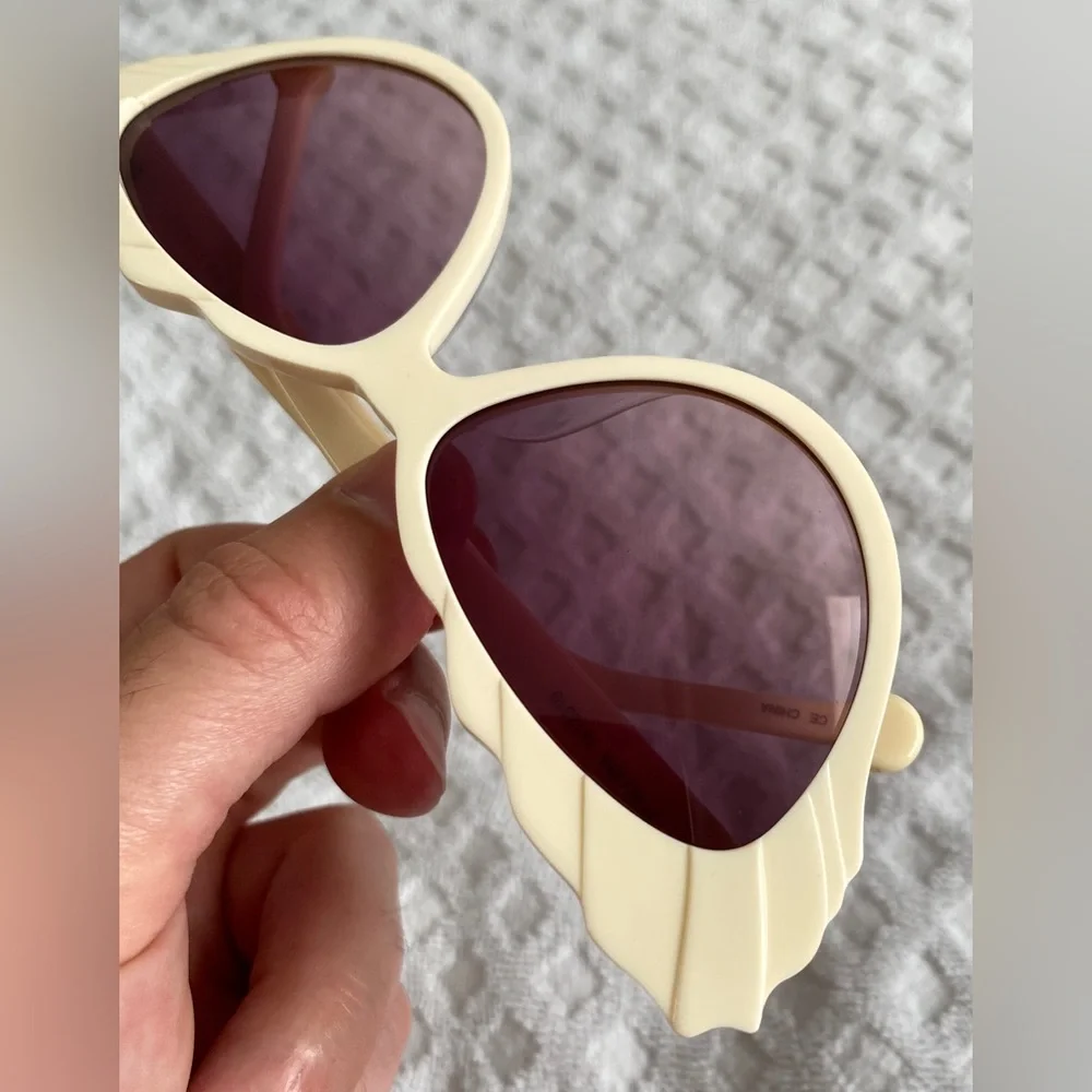 Preen by Thornton Bregazzi Phillipa Cat Eye Sunglasses Ivory Pink Lenses $380 - Picture 15 of 16